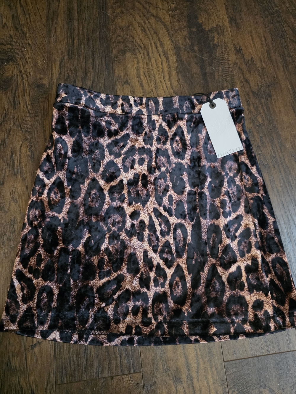 Potter's Pot Leopard Print A-Line Mini Skirt